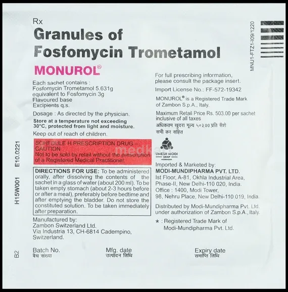 monurol 8gm sachet